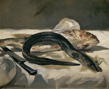  rouge Tableaux - Anguille et rouget Édouard Manet
